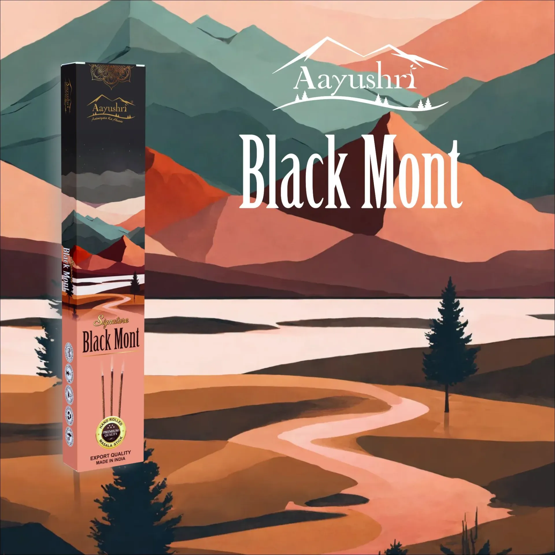 Signature: Black Mont (Hand-Rolled Flora/Masala Agarbatti)