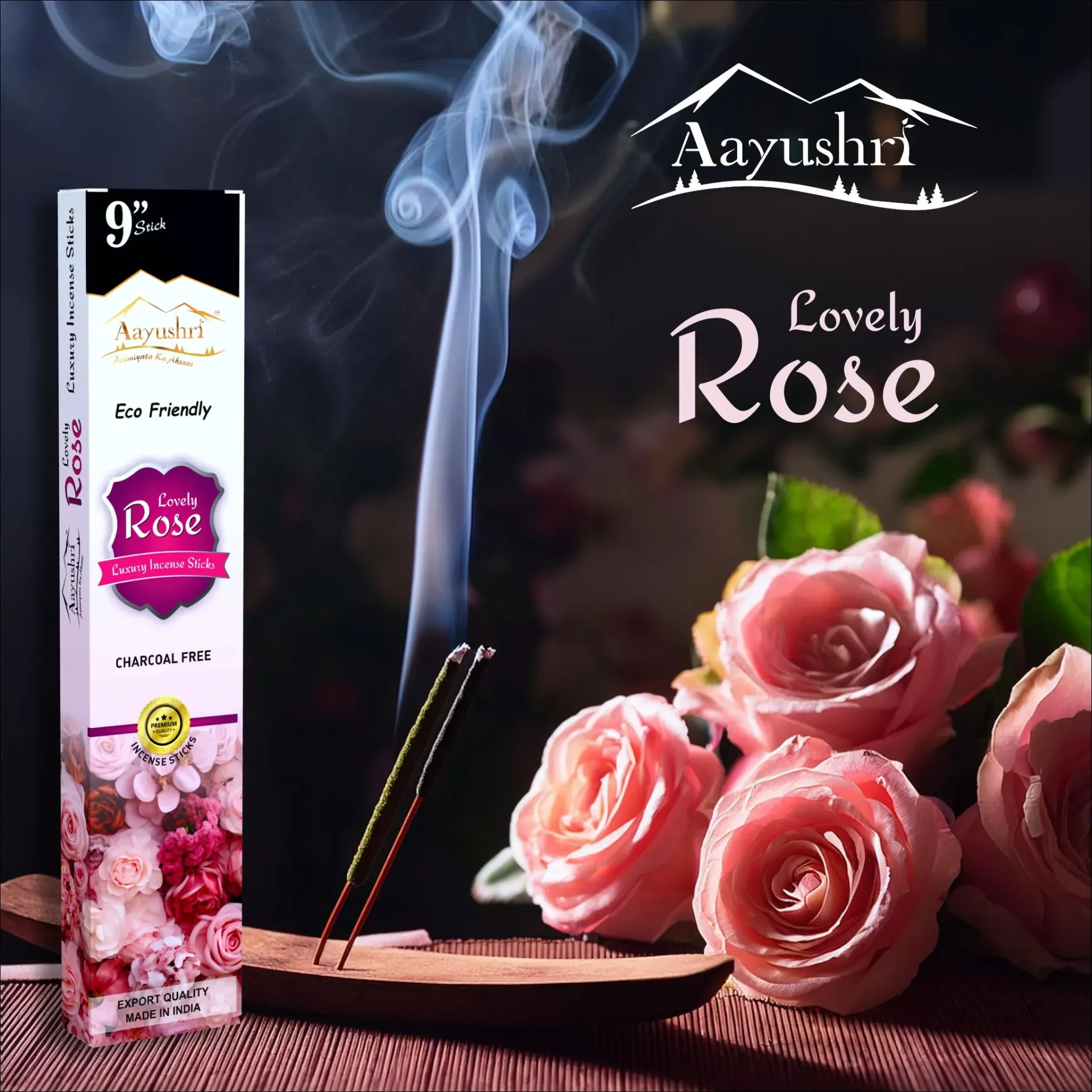 Eco Friendly: Lovely Rose (Charcoal Free Agarbatti)